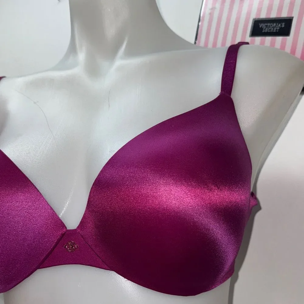 ✨ Victoria's Secret Satin Bra - Vibrant purple sz 34DD pushup NWT